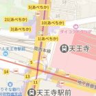 天王寺周辺のGooglemapの画像