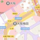 梅田周辺のGooglemapの画像