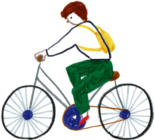 自転車に乗る人