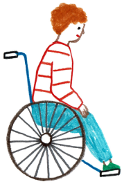 車椅子に乗る人